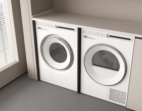 现代洗衣机 滚筒洗衣机su模型