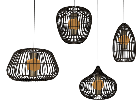 新中式 吊灯su模型