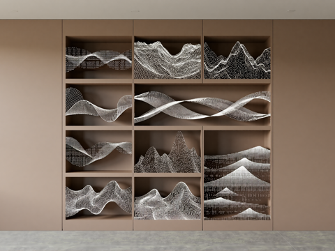 装置艺术画装饰品su模型