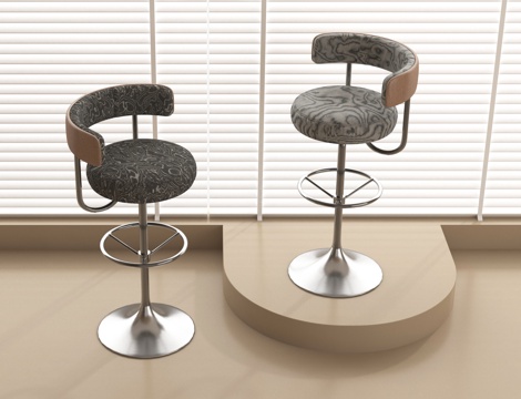 北欧吧椅 金属su模型