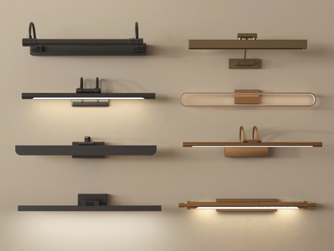  现代壁灯 一字壁灯 条形壁灯 镜前壁灯3d模型 