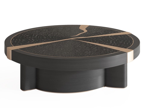 现代圆形茶几su模型