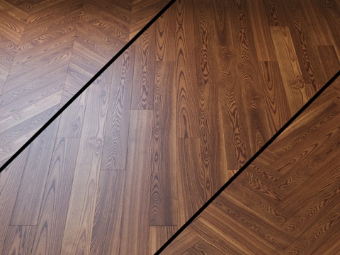  Coswick橡木镶板地板。Inspire虎眼石自然色3d模型 