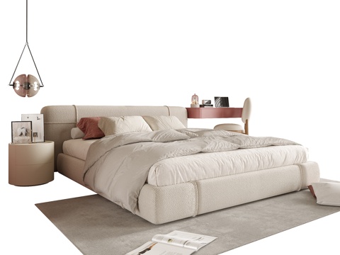 现代儿童床 单人床su模型