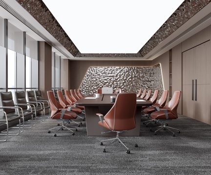 现代会议室 办公桌椅 办公椅su模型