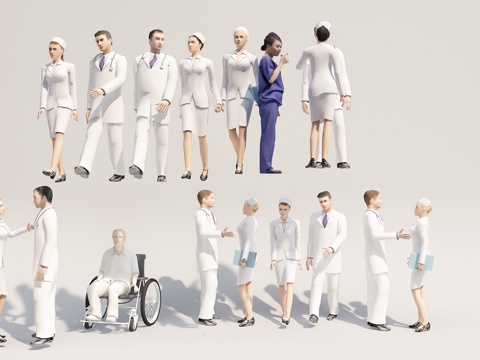  现代人物3d模型 