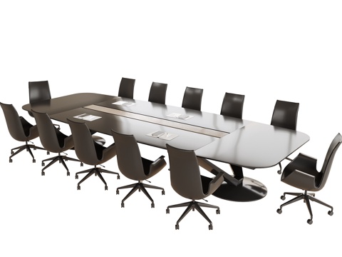  现代会议桌椅 办公椅su模型 