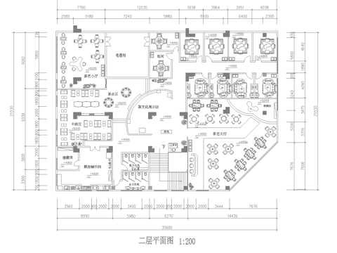 900平茶楼 最新全套施工图合集cad施工图