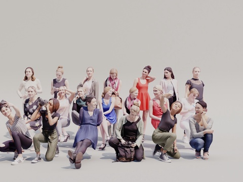  现代人物3d模型 