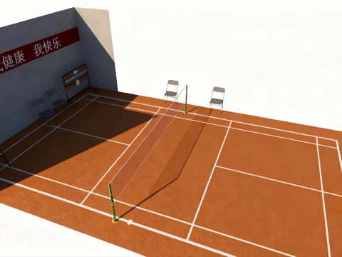 羽毛球网球馆su模型