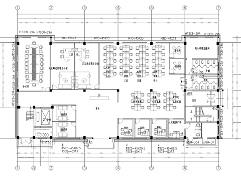 600平办公室 最新平面施工图合集cad施工图