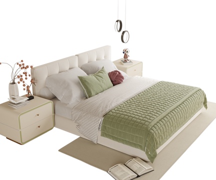 现代儿童床 单人床su模型