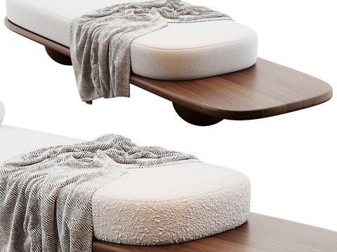  新中式椭圆长凳3d模型3d模型 