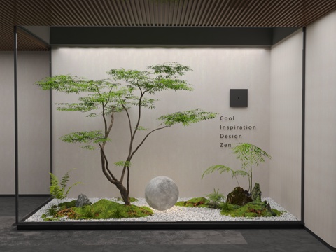  现代景观造景3d模型 