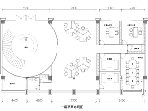 400平办公室 最新平面施工图合集cad施工图