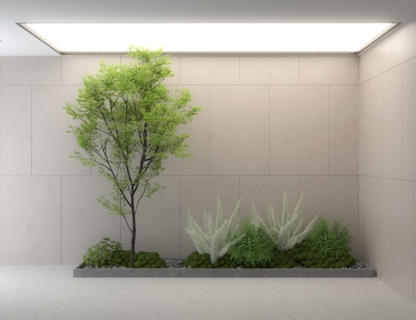  现代景观造景3d模型 