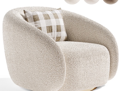  EICHHOLTZ现代单人布艺沙发椅3d模型 