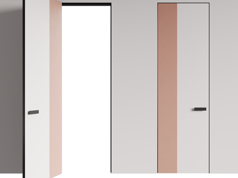  现代简约房间门 门 隐形门 卧室门 单开门3d模型 