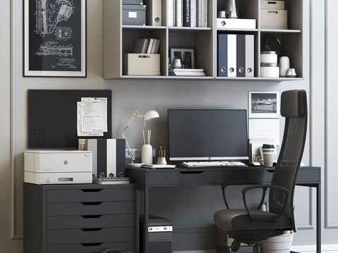  宜家办公空间 73d模型 