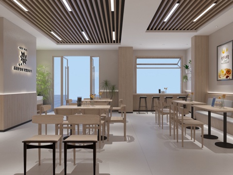  现代面馆3d模型 