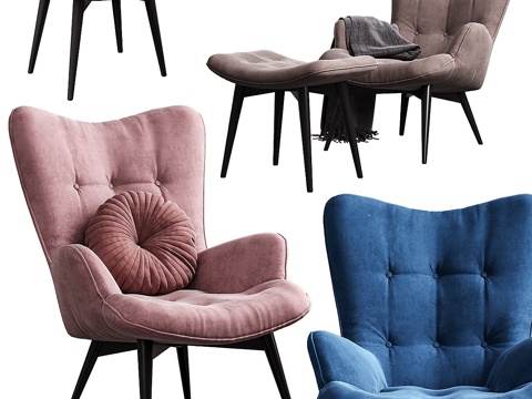  KARE    Vicky（带脚凳的椅子）3d模型 