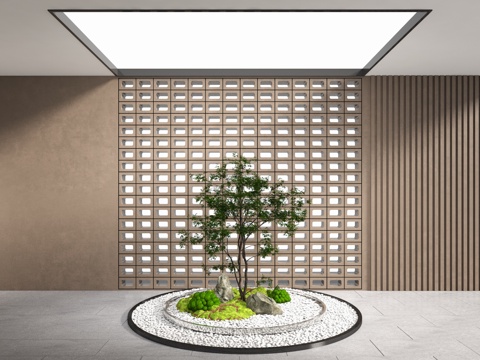  现代景观造景 庭院小品 室内景观3d模型 