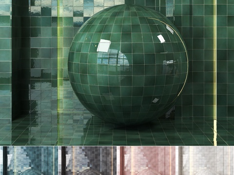  (4k)(5色)波特莫尔釉面陶瓷砖纹理3d模型 