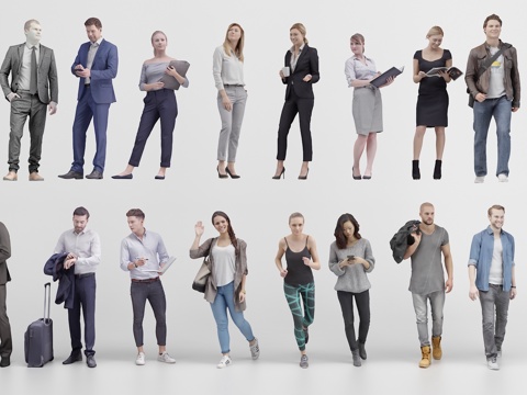  现代人物3d模型 