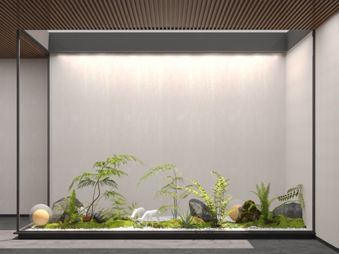  现代景观造景3d模型 