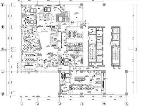 1200平茶楼 最新全套施工图合集cad施工图