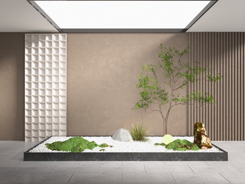  现代景观造景3d模型 