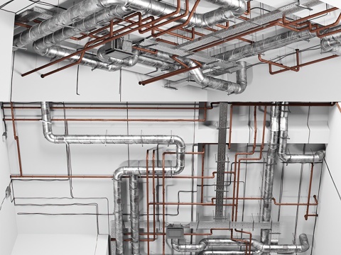  工业天花板3d模型 