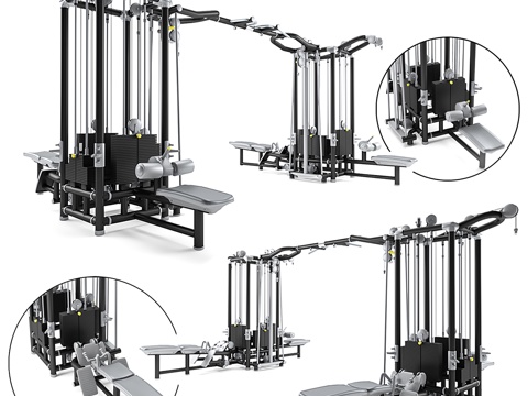  黑色缆绳训练站_套装033d模型 