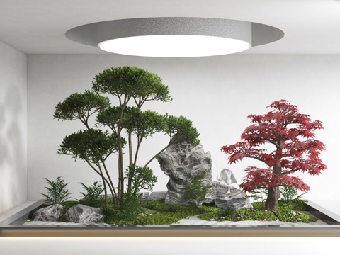  现代景观造景3d模型 