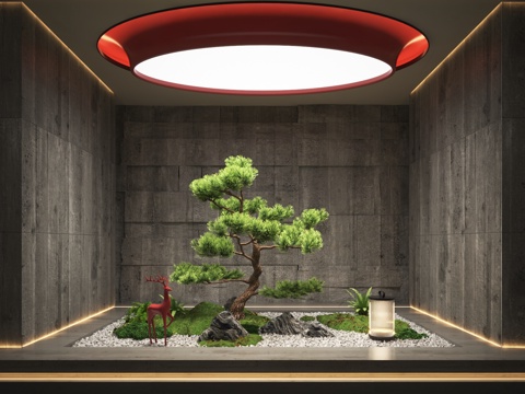  现代景观造景3d模型 