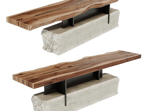  现代侘寂端景台 玄关桌3d模型 