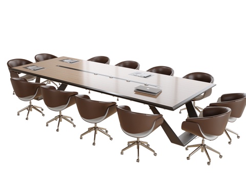  现代会议桌椅 办公椅su模型 