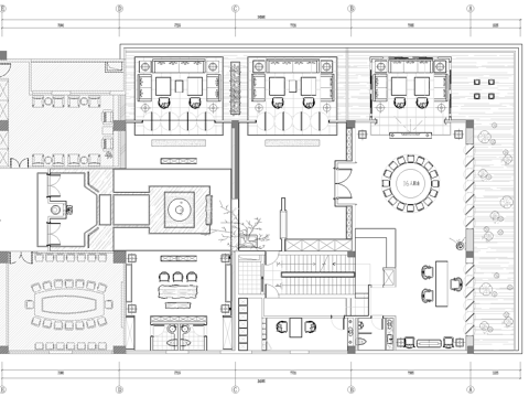 1000平茶楼茶馆  最新全套施工图合集cad施工图