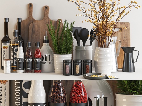  套装1207 -厨房黄3d模型 