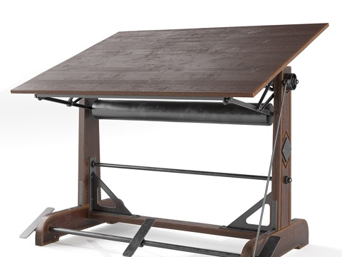  旧绘图桌3d模型 