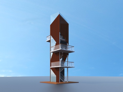  哨塔 瞭望塔 放哨塔 塔楼 观光塔 建筑3d模型 