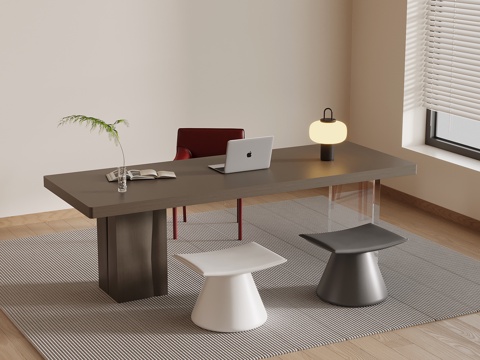 现代书桌椅 办公桌椅su模型