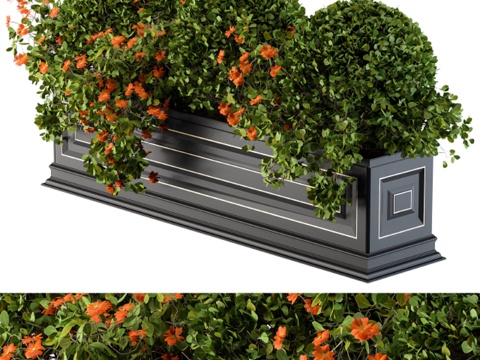  经典窗台花箱3d模型 