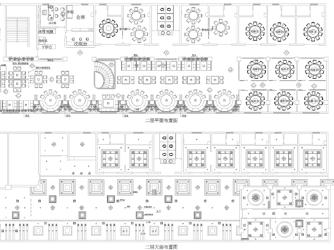 1500平酒楼餐厅 最新全套施工图合集cad施工图