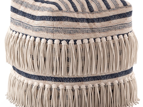  Network 地毯 骨色流苏羊毛脚凳3d模型 