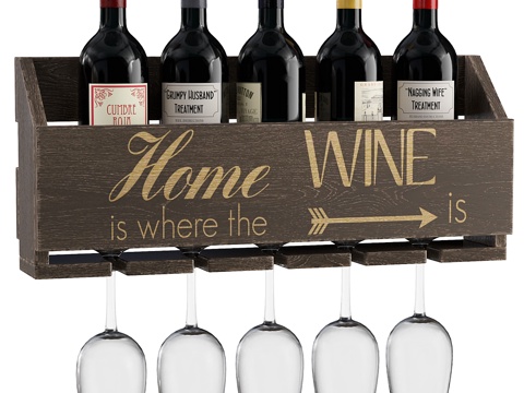  Gallatin Le Luxe 雕刻款家在何处 5瓶装酒架3d模型 