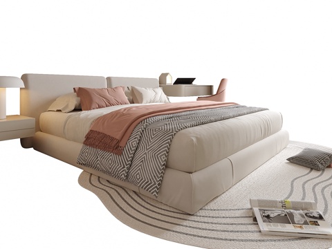 现代儿童床 单人床su模型