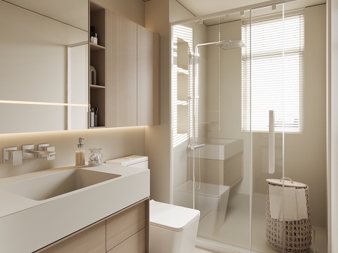 现代卫生间su模型