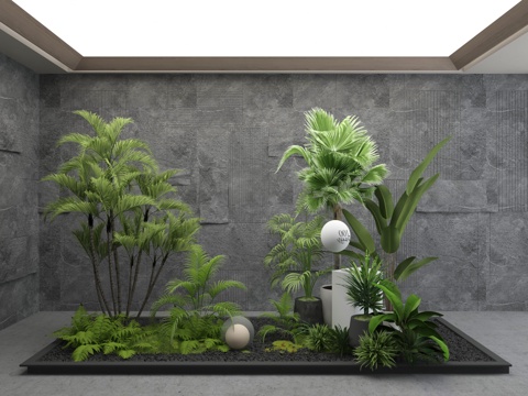  现代景观造景3d模型 