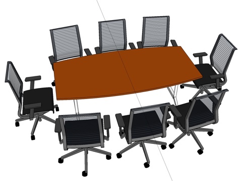 会议桌 会议椅 办公家具 文件柜su模型